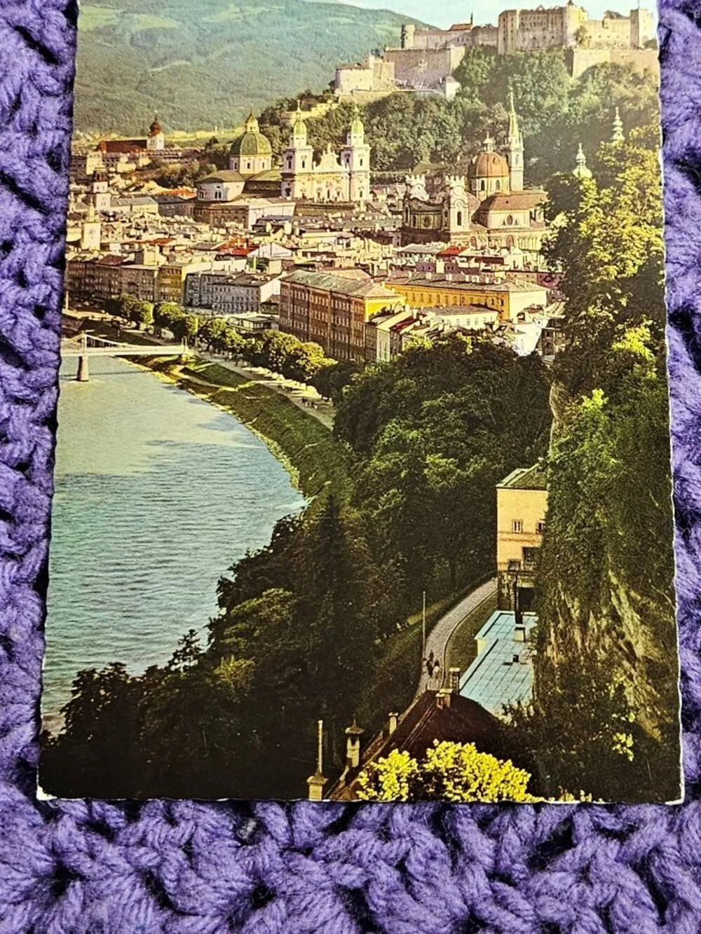 Salzburg Austria as seen from Mullin Postcard